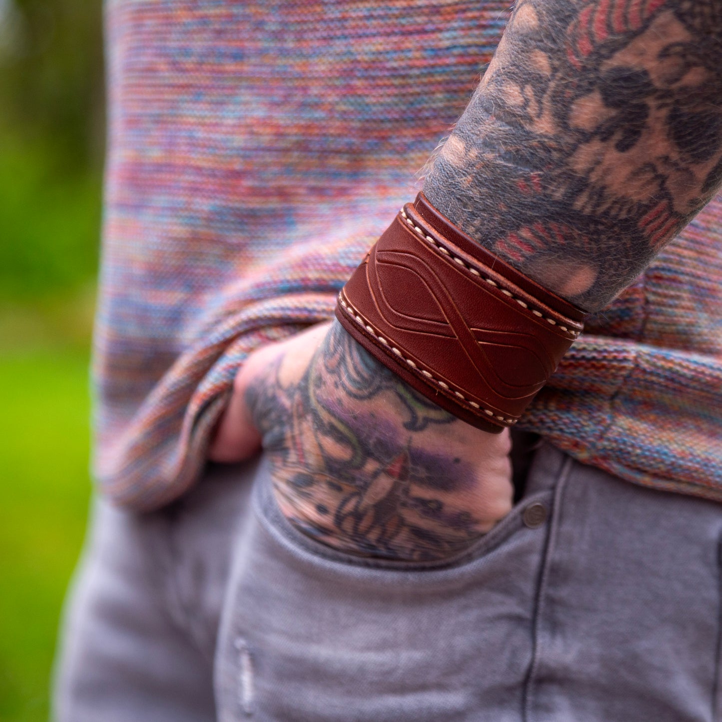 Bracelet in full grain leather