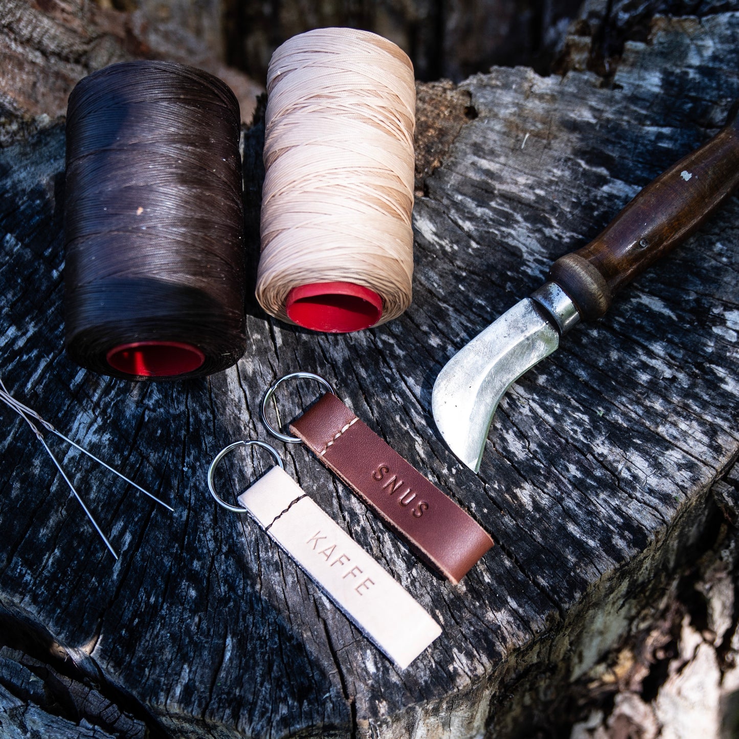 Nyckelring i äkta läder