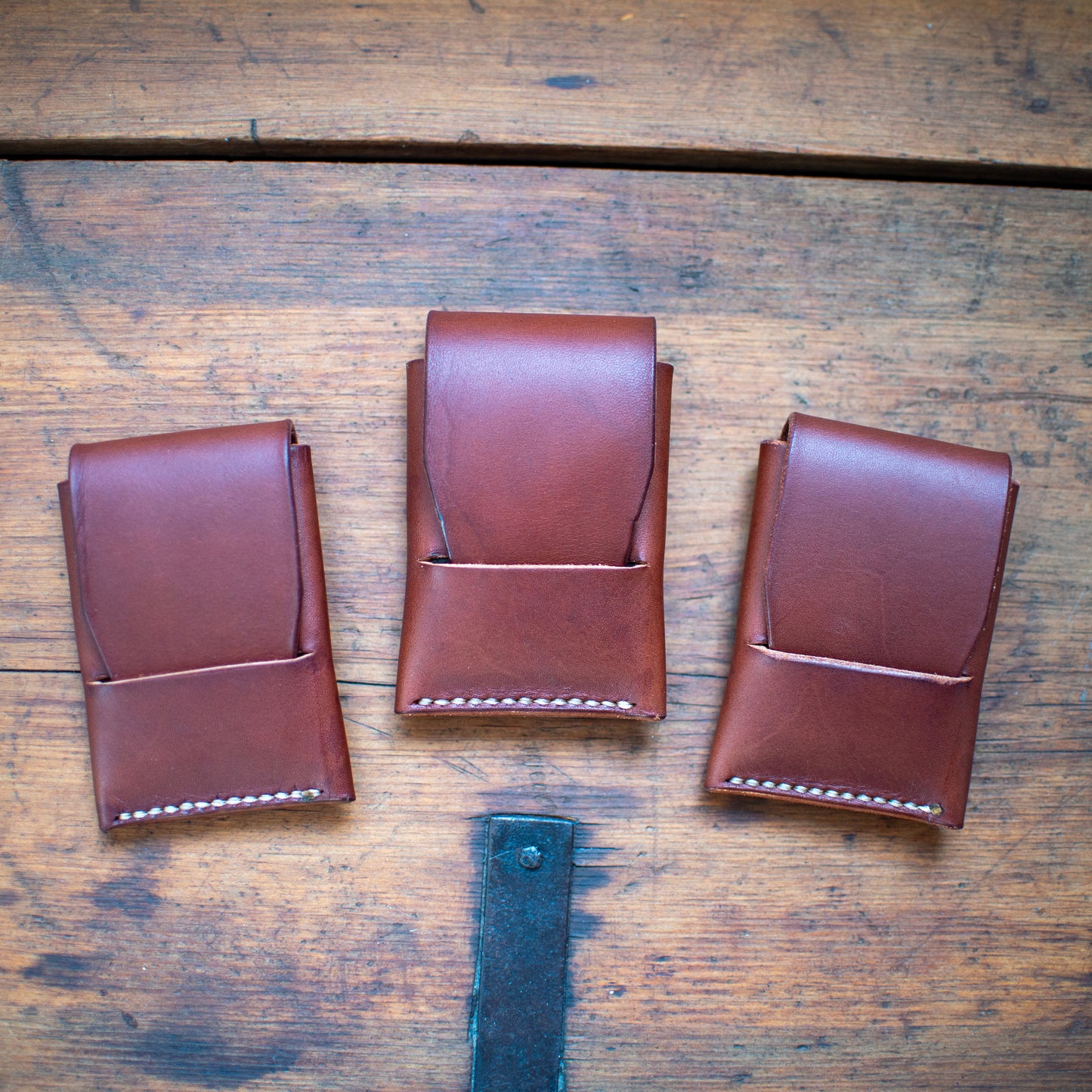 Slim wallet in full grain leather