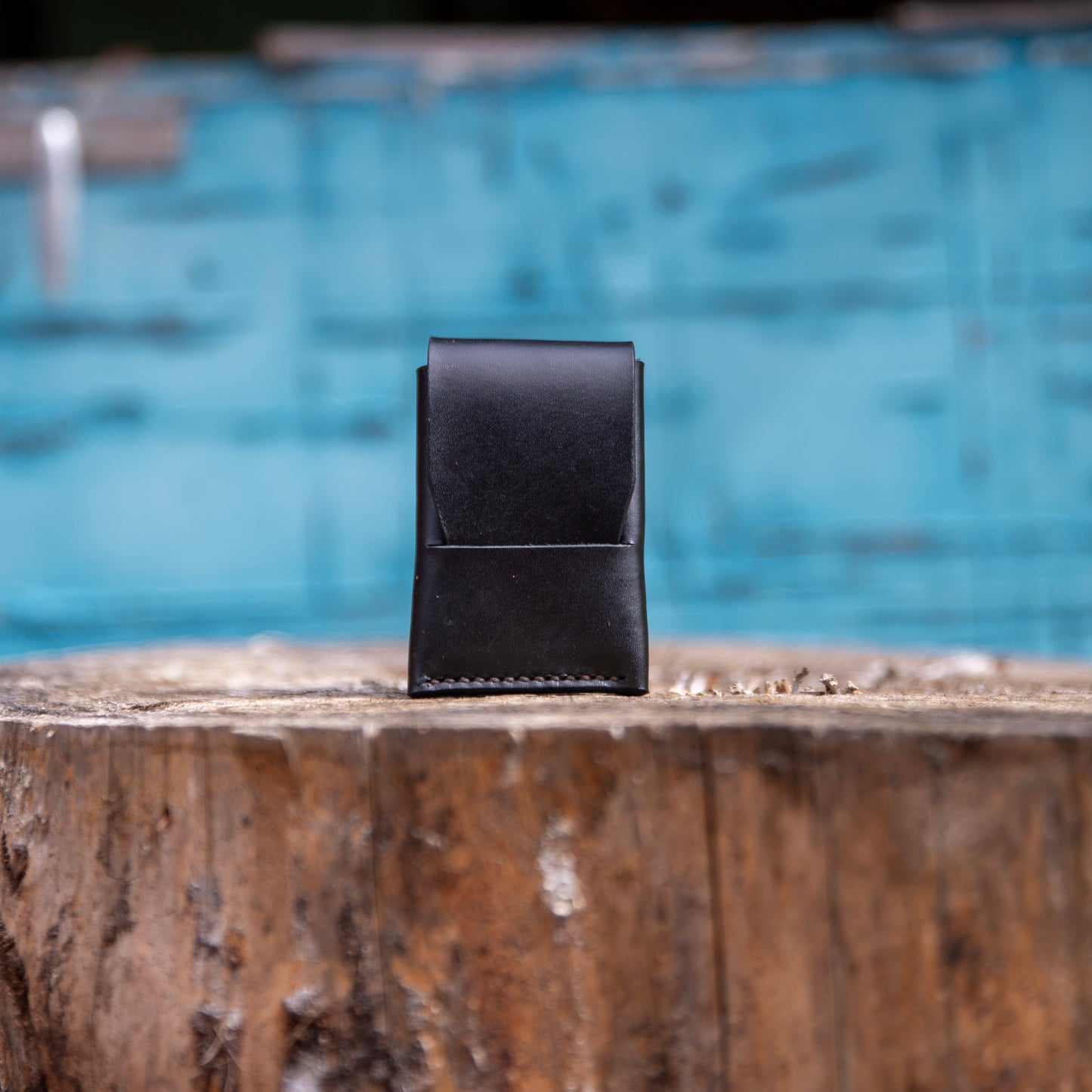 Slimmad plånbok i äkta läder